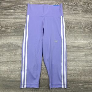 Adidas Tights Womens XS Lavender Mid Rise Athletic Sporty Retro Gym Tricot New